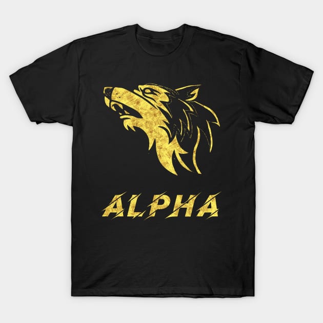 ALPHA WOLF Abstract Unique Artwork for the Brave Fearless Intrepid People and Leaders T-Shirt by Naumovski